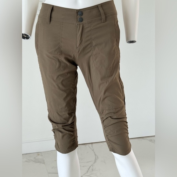 Prana Revenna Knickers Hiking Windbreaker Pants Size 0 khaki Green - Picture 1 of 7